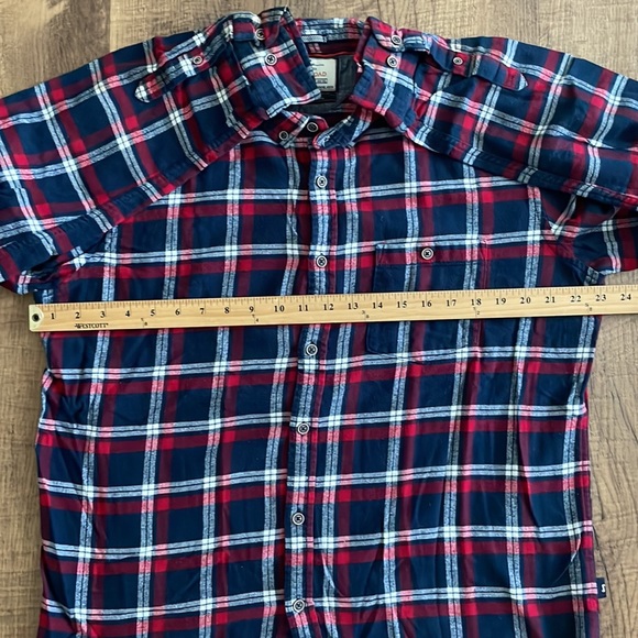 Plaid On The Road Men’s button down casual cotton work Shirt Slim fit Size XL 44 - Picture 7 of 10